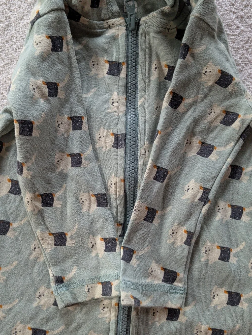 Tea Collection 12-18 Month Dino Spiked Hooded Romper Sushi Cat Zip Up